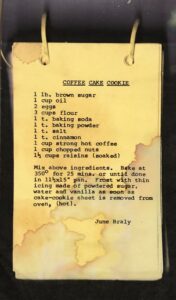my grandma's typewritten coffeecake recipe